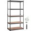 VEVOR 5-Tier Adjustable Black Metal Garage Shelving Unit