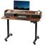 Dark Walnut and Black Adjustable Height Standing Desk with Drawer