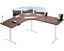 Dark Walnut and White L-Shaped Electric Adjustable Standing Desk