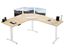 Light Wood and White L-Shaped Electric Adjustable Standing Desk