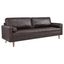 Lawson 88" Tufted Brown Leather Sofa with Track Arms and Ottoman