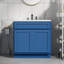 Blue 36-Inch Shaker Style Bathroom Vanity Cabinet