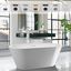 White Acrylic Freestanding Soaking Bathtub with Overflow Drain