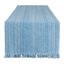 Light Blue Cotton Fringe Table Runner 13x72