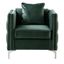 Green Velvet Button Tufted Chair with Nailhead Trim