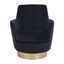 Black Velvet Swivel Barrel Chair with Gold Base