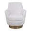 Ivory Velvet Swivel Barrel Accent Chair with Wood Base