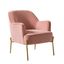 Elegant Mid-Century Pink Velvet Accent Chair with Golden Legs