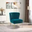 Teal Velvet Wingback Accent Chair with Gold Metal Legs