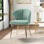 Sage Velvet Upholstered Side Chair with Gold Metal Legs