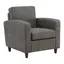 Charcoal Faux Leather Accent Chair with Espresso Legs