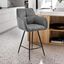 Modern Swivel Adjustable Counter Stool in Gray and Black