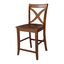 Espresso Solid Wood 43'' X-Back Counterheight Stool