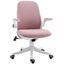 Adjustable Swivel Task Chair with Lumbar Support in Pink Fabric