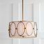 Violetta 3-Light Gold Metal LED Pendant with Linen Shade