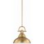 Sleek Modern Restoration Brass LED Pendant Light 13.5"
