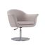 Barley Gray & Brushed Metal Mid-Century Swivel Accent Chair