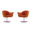 Mid-Century Modern Voyager Orange Swivel Accent Chair with Brushed Metal Base