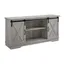 Stone Grey Modern Farmhouse 58" TV Stand with Barn Door Cabinets