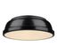 Duncan 14" Matte Black and Brass Vintage-Inspired Flush Mount