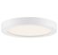 White Glass LED Flush Mount Ceiling Light with Brushed Nickel