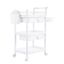 White 3-Tier Rolling Utility Cart with Handle and Storage