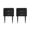 Evie 20" Solid Black Mid-Century Modern 2-Drawer Nightstand Set