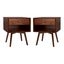 Walnut Mid-Century Modern 1-Drawer Nightstand Set