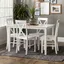 Farmhouse White 5-Piece Solid Rubberwood Dining Set with X-Back Chairs