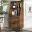 Dark Walnut Secretary Desk with Hutch and Storage