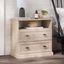 Elegant White Oak 2-Drawer Nightstand with Smooth Metal Glides