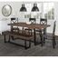 Rustic Farmhouse 6-Piece Mahogany Dining Set with Bench