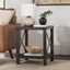 Sable Grey Square Industrial Wood and Metal Side Table