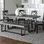 Farmhouse Gray and Black 6-Piece Dining Set with Bench