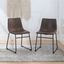 Industrial Brown Faux Leather and Metal Dining Chair Set