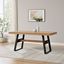 Light Oak Industrial Metal and Wood 72" Dining Table