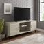 Birch Mid-Century Modern TV Stand with Fireplace & Cabinet