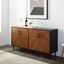 Acorn Bookmatch Mid-Century Modern Double Door Buffet