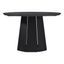 Black 48" Round Solid Wood Pedestal Dining Table