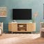 Coastal Oak 60" Modern Reeded TV Stand with Open Storage