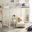 White Twin Metal Loft Bed with Guardrails and Ladder