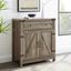 Gray Wash Farmhouse Barn Door Accent Cabinet with Adjustable Shelving