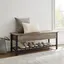 Grey Wash MDF and Metal Storage Bench with Shelf