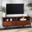 Mid-Century Modern 58" Walnut TV Stand with 3 Drawers and Open Shelves