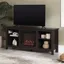 Espresso 58" LED Fireplace Media Stand with Adjustable Shelves