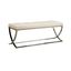 Beige Faux Leather Tufted Bedroom Bench with Chrome Frame