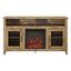 Barnwood 58" Rustic Wood Fireplace TV Stand with Glass Doors