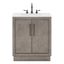 Rustic Grey Oak 30'' Freestanding Vanity with White Marble Top