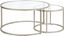 Satin Nickel Round Nested Glass Coffee Table Set, 35"