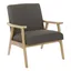 Gray Solid Wood Mid-Century Modern Armchair